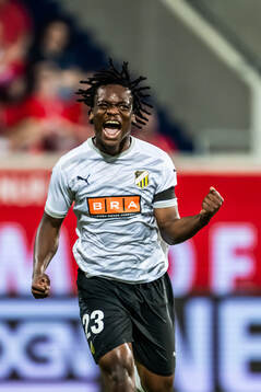 Jeremy Agbonifo of Häcken celebrates the 1-2 goal