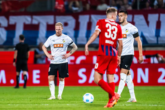 Mikkel Rygaard Jensen of Häcken looks dejected