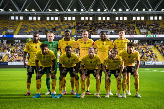 The players of Elfsborg pose for a team group photo