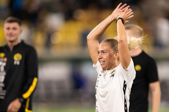 Physiotherapist Tania Nilsson of Elfsborg celebrates