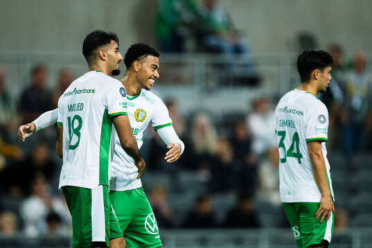 Hammarbys Montader Madjed och Sebastian Clemmensen jublar