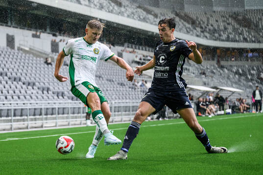 Hammarbys Dennis Collander och IFK Stocksunds Ludvig af