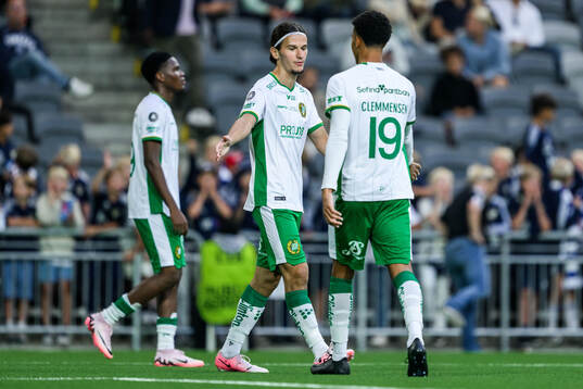 Hammarbys Gent Elezaj och Sebastian Clemmensen