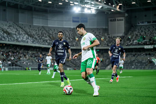 IFK Stocksunds Endreas Tesfai och Hammarbys Alper Demirol
