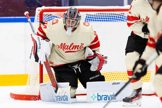 Malmö Redhawks målvakt Marek Langhamer släpper in 1-2
