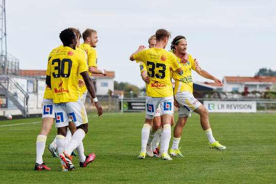 Falkenbergs spelare jublar