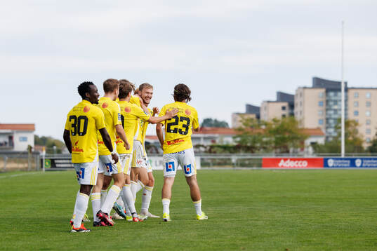 Falkenbergs spelare jublar