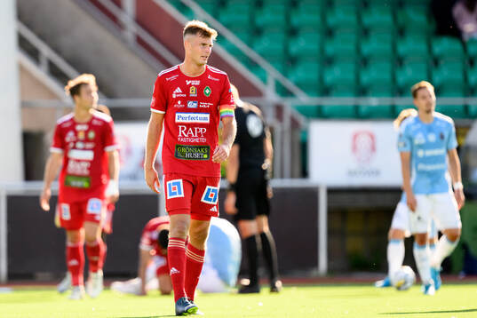 Skövde AIKs Filip Schyberg deppar
