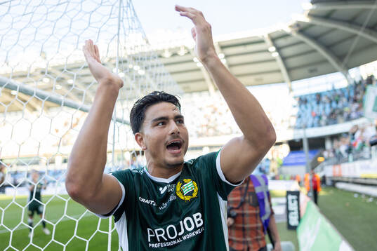 Hammarbys Jusef Erabi jublar