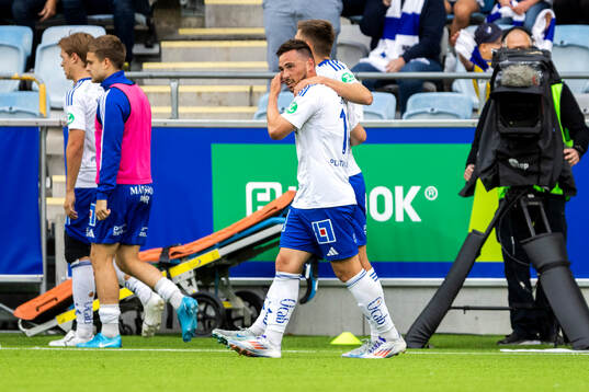 IFK Norrköpings Vito Hammershöy-Mistrati jublar