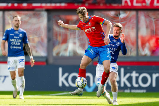 Helsingborgs Lukas Kjellnäs och Trelleborgs Markus