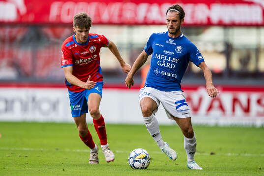 Helsingborgs Adrian Svanbäck och Trelleborgs Pierre Dahlin