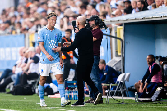 Malmö FFs Erik Botheim och tränare Henrik Rydström