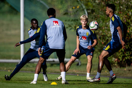 Ken Sema and Lucas Bergvall of the Swedish national