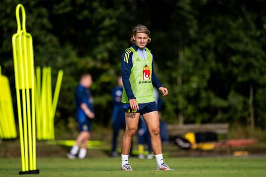 Sebastian Nanasi of the Swedish national football team at a