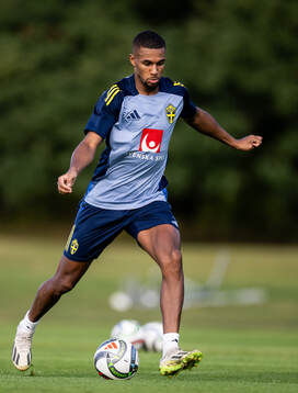 Isak Hien of the Swedish national football team at a