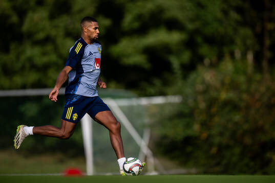 Isak Hien of the Swedish national football team at a