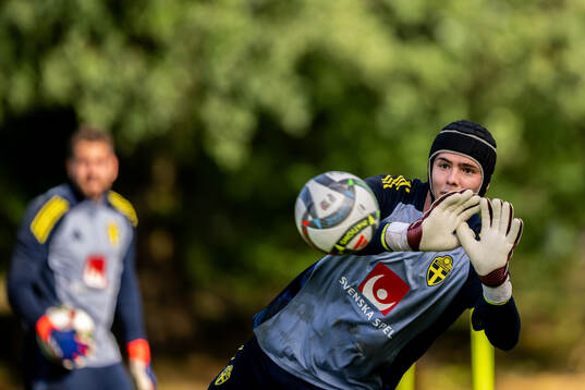 Goalkeeper Jacob Widell Zetterström of the Swedish