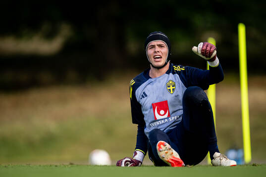 Goalkeeper Jacob Widell Zetterström of the Swedish