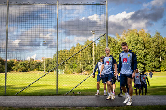 Lucas Bergvall and goalkeeper Kristoffer Nordfeldt of the