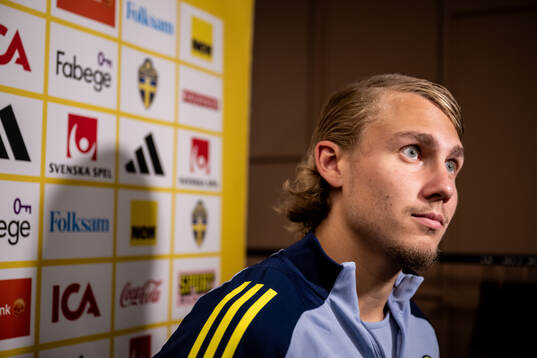 Sebastian Nanasi of the Swedish national football team in a
