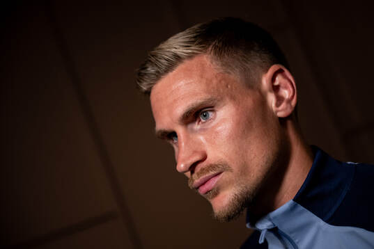 Carl Starfelt of the Swedish national football team in a