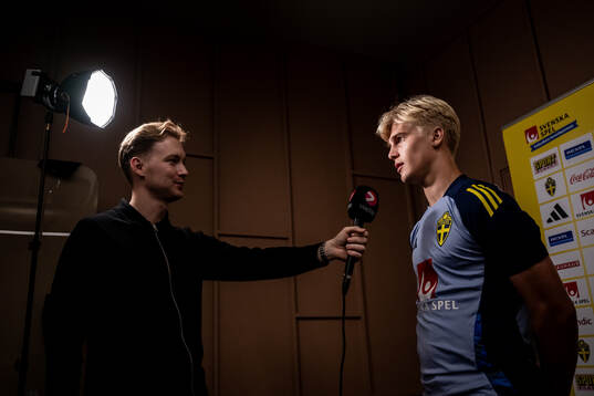 Lucas Bergvall of the Swedish national football team is