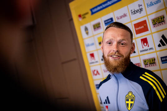 Goalkeeper Viktor Johansson of the Swedish national