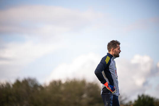 Goalkeeper Kristoffer Nordfeldt of the Swedish national