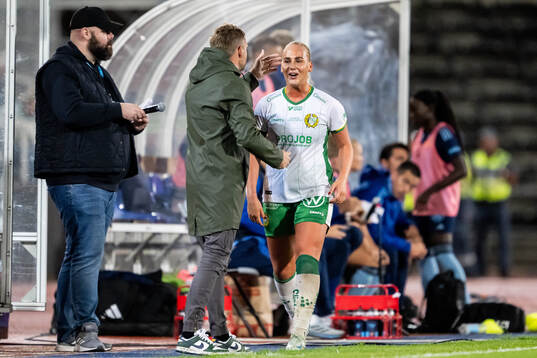 Hammarbys tränare Martin Sjögren och Cathinka Tandberg