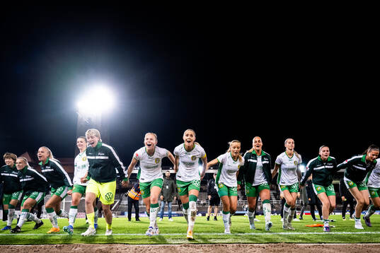 Hammarbys spelare jublar