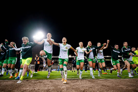 Hammarbys spelare jublar