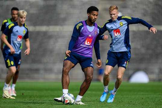 Jens Cajuste and Hugo Larsson of the Swedish men's football