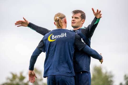 Erling Braut Haaland and Alexander Sørloth of the