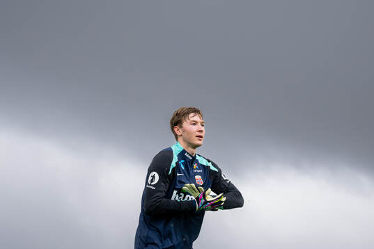 Goalkeeper Mathias Dyngeland of the Norwegian national