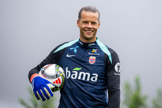 Goalkeeper Ørjan Håskjold Nyland of the Norwegian