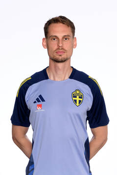 Head coach Daniel Bäckström poses for at portrait
