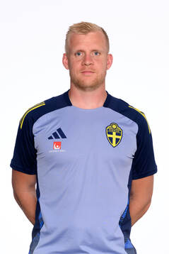 Goalkeeper coach Linus Kandolin poses for at portrait