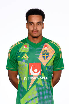 Goalkeeper Oliver Dovin poses for at portrait