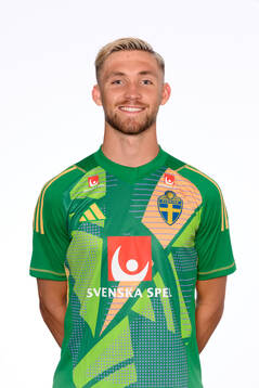 Goalkeeper Noel Törnqvist poses for at portrait