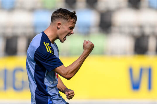 Jacob Ondrejka celebrates