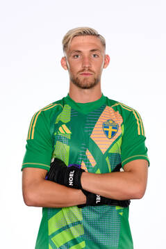 Goalkeeper Noel Törnqvist poses for at portrait