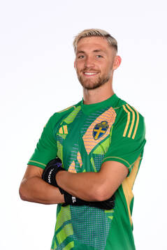 Goalkeeper Noel Törnqvist poses for at portrait