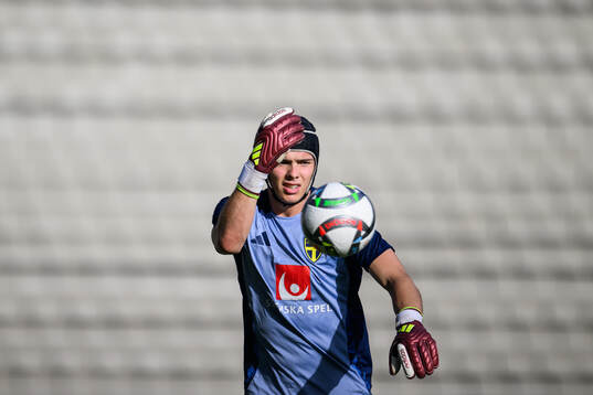 Goalkeeper Jacob Widell Zetterström of the Swedish