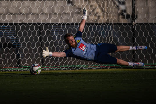 Goalkeeper Viktor Johanson of the Swedish national football