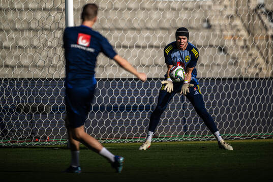 Goalkeeper Jacob Widell Zetterström of the Swedish