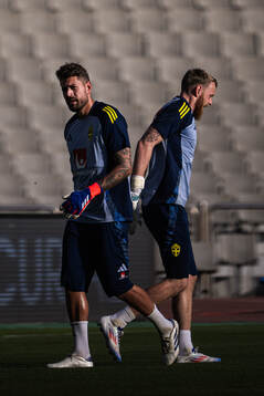 Goalkeeper Viktor Johansson and goalkeeper Kristoffer