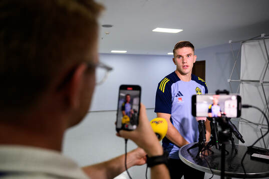 Viktor Gyökeres of the Swedish national football team in a