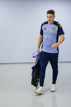 Viktor Gyökeres of the Swedish national football team in a