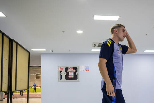 Viktor Gyökeres of the Swedish national football team in a